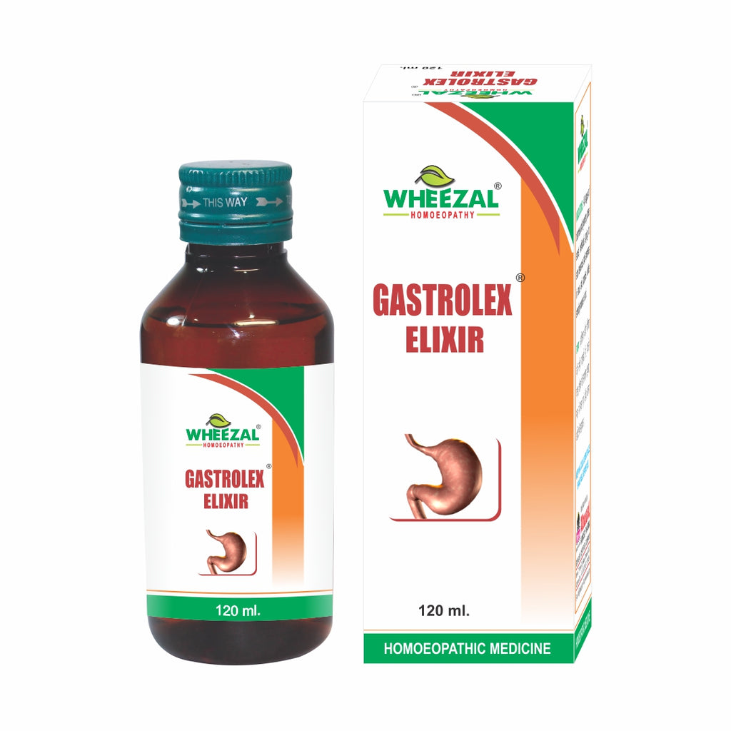 Wheezal Homeopathy Gastrolex Elixir Syrup for Dyspepsia, Heartburn, Indigestion