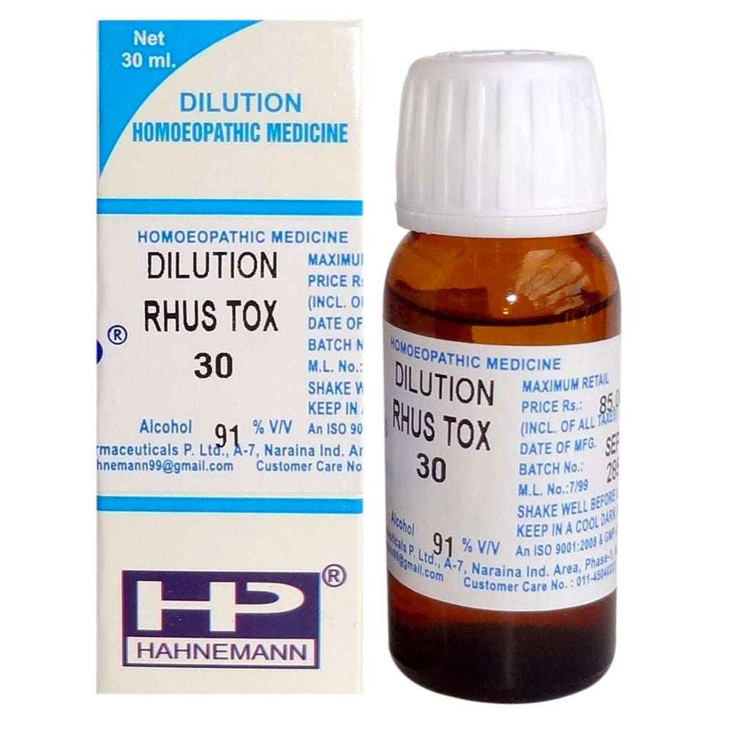 Hahnemann Rhus Toxicodendron Homeopathy Dilution 6C, 30C, 200C, 1M, 10M