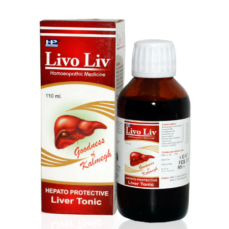 Livo Liv Hepato Protective Liver Tonic bottle and packaging on a white background