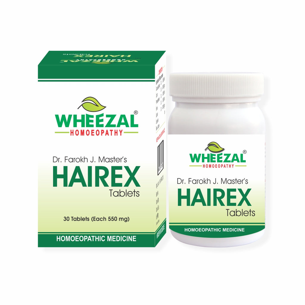 Wheezal Homeopathy Hairex Tablets for Hair Fall, Dandruff, Hair Growth