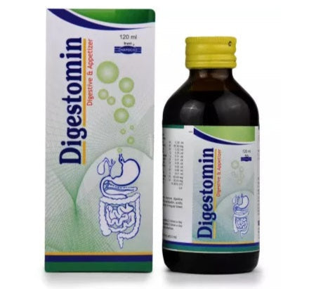 Hapdco Digestomin Syrup relieves acidity, bloating, gas, and indigestion while improving appetite. A natural homeopathic remedy for digestive health