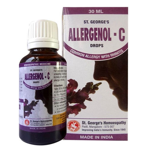 Allegenol C Drops is a natural homeopathic remedy for relieving paroxysmal sneezing, runny eyes and nose, and itching. Contains Sabadilla Q, Squilla Q, Ambrosia Q, and Allium Cepa 3X for comprehensive allergy relief.