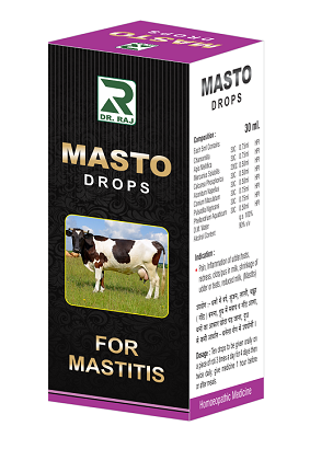 Dr Raj Masto homeopathy Veterinary Drops Mastitis in animals