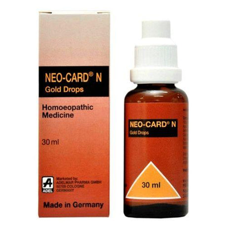 Get NEO-CARD N Drops for heart palpitations, dyspnoea, tachycardia & circulatory complaints. 30ml formula with Crataegus, Cactus & more