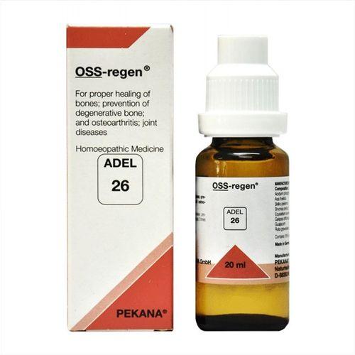 Adel 26 OSS regen drops packaging with indications for Bone diseases, Healing Bones, Osteoarthritis