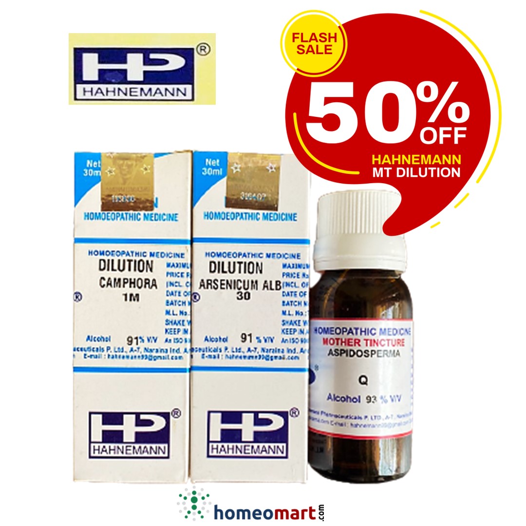 हैनीमैन डाइल्यूशन्स, मदर टिंचर पर 50% छूट