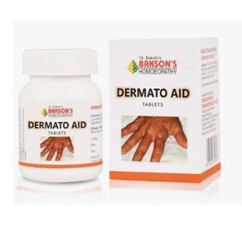 Bakson's DERMATO AID homeopathic formulation for ymptoms of psoriasis, including scaling, itching, and thickening of the skin