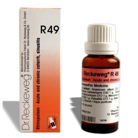 Dr.Reckeweg R49 homeopathy drops for acute Sinusitis, Catarrh, Polypus,