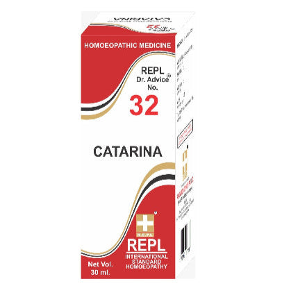 REPL 32 Catarina Drops for early cataracts, chronic eye strain, blurred vision, poor night vision, and diabetic retinopathy. Natural lens nutrition support. 30ml.