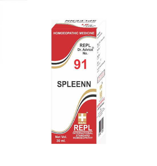 Boost spleen health naturally with REPL Dr. Advice No. 91 SPLEENN! A powerful homeopathic formula with Ceanothus Americanus, Cinchona Officinalis, and Bryonia Alba