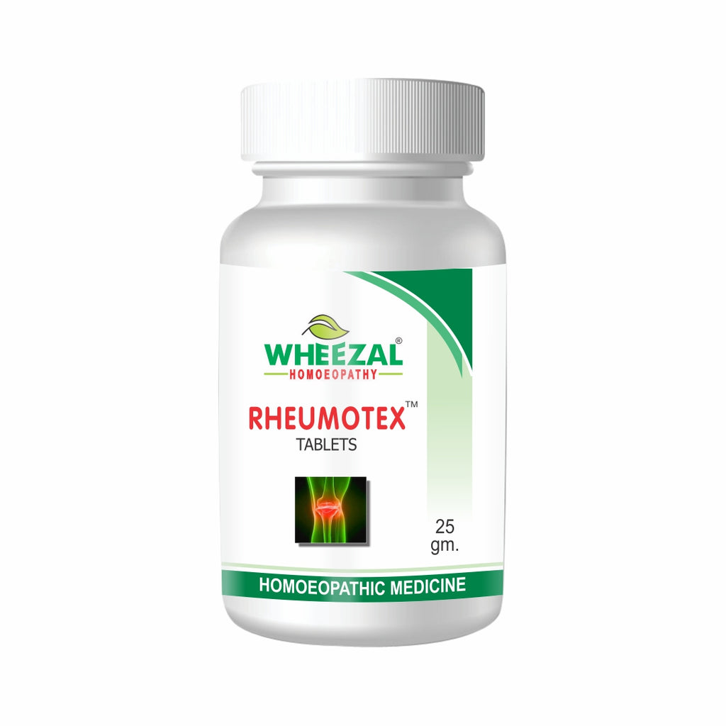 Wheezal Homeopathy Rheumotex Tablets for Back Pain, Arthritis, Gout