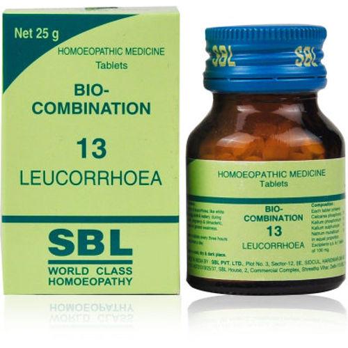 SBL Bio-Combination No. 13 tablets relieve leucorrhea, hormonal changes, and general weakness during puberty, pregnancy, and menopaus