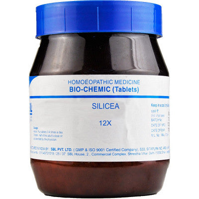 SBL Biochemic Tablet Silicea 3x, 6x, 12x, 30x, 200x. 450 Gms pack