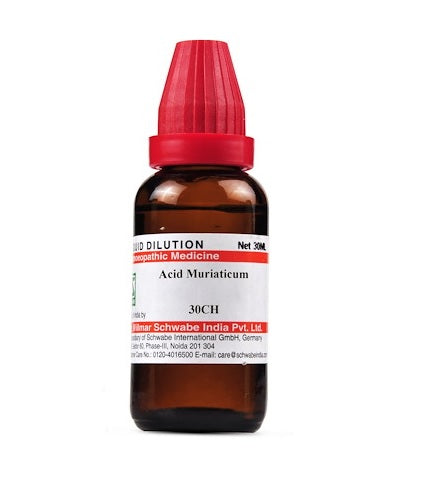 Schwabe Acidum Muriaticum Homeopathy Dilution 6C, 30C, 200C, 1M, 10M, CM