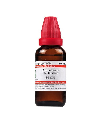 Schwabe-Antimonium-Tartaricum-Homeopathy-Dilution-6C-30C-200C-1M-10M
