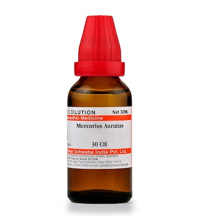 Schwabe Mercurius Auratus Homeopathy Dilution 6C, 30C, 200C, 1M, 10M