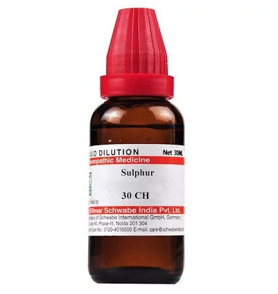 Schwabe Sulphur Homeopathy Dilution 6C, 30C, 200C, 1M, 10M