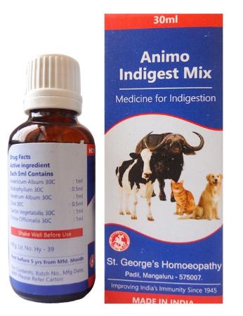 Animo Indigest Mix, Veterinary homeopathy Medicine for Cows, Dogs