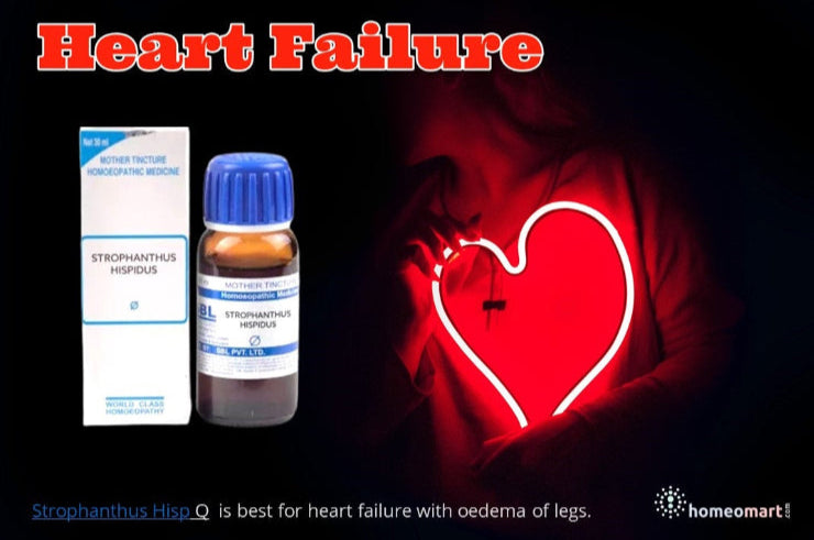 Strophanthus hisp Q for Heart failure edema treatment in homeopathy