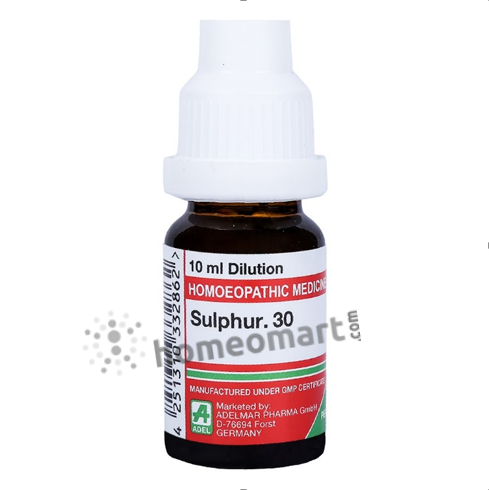 German Sulphur Homeopathy Dilution 6C, 30C, 200C, 1M, 10M