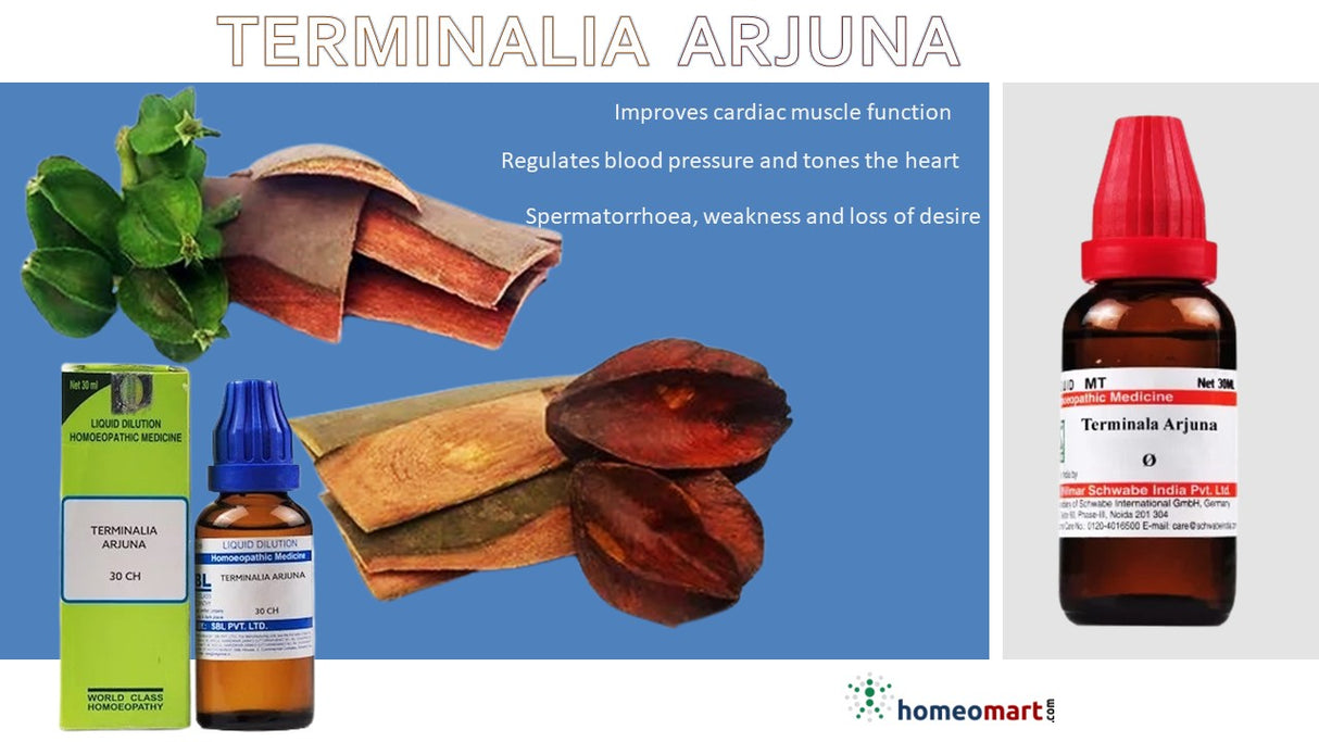 Terminalia arjuna uses in homeopathy, cardiotonic homeopathic drops, Arjuna drops for heart