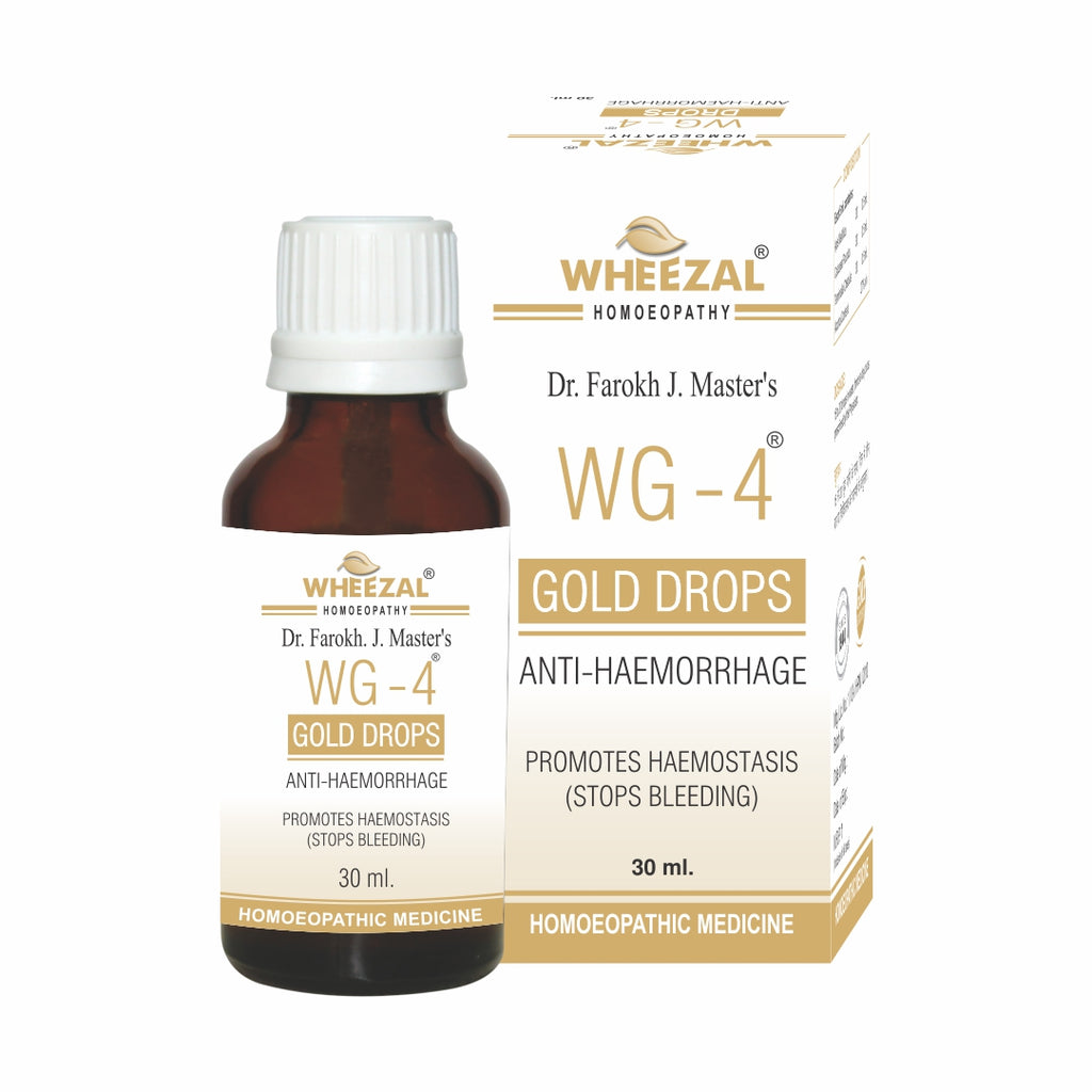 Wheezal Homeopathy WG4 Anti Hemorrhage Drops, promotes haemostasis