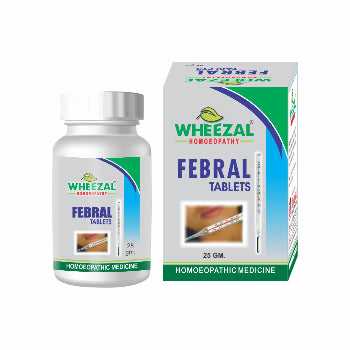 Febral homeopathy Tablets relieve fever symptoms like chills, sweating, and aches caused by typhoid, malaria, or influenza.