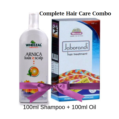 Wheezal Hair Oil & Shampoo nourish the scalp, reduce hair fall, prevent dandruff & premature greying with Jaborandi, Arnica & Brahmi.