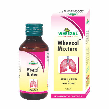 Wheezal Homeopathy Mixture Syrup for homeopathic relief from cough, wheezing, and chest congestion