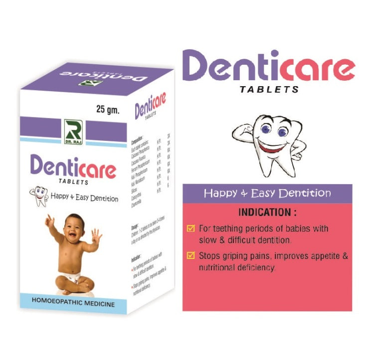 Dr. Raj Denticare Tablets – Gentle Relief for Teething Pains & Nutritional Suppor