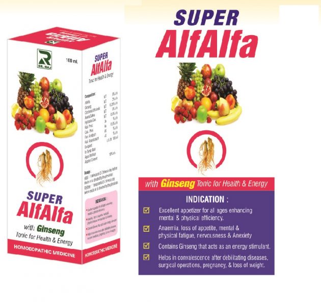 Dr Raj Super Alfalfa Tonic with Ginseng Tonic for Health and Energy
