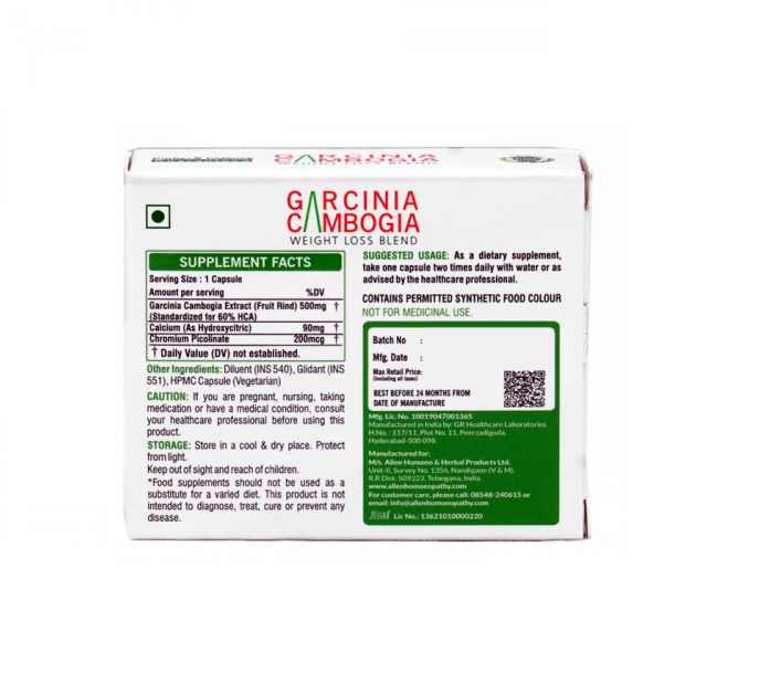 Garcinia Cambogia Capsules ingredients list