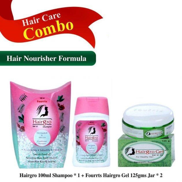 Hairgro Gel & Shampoo Combo (1 Shampoo 100ml, 2 Gel 125gms)