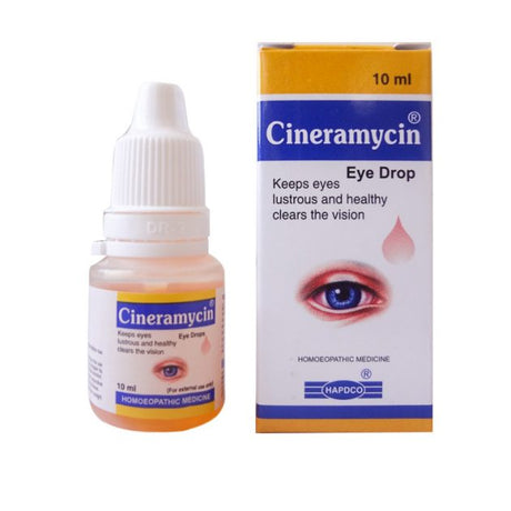 Hapdco Cineramycin Eye Drops for  eye health and clarity of vision. These drops are especially beneficial in treating various eye conditions