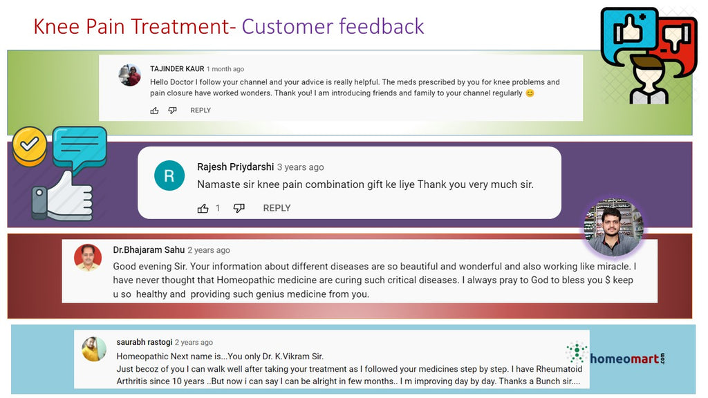 knee pain treatment in homeopathy customer review feedback
