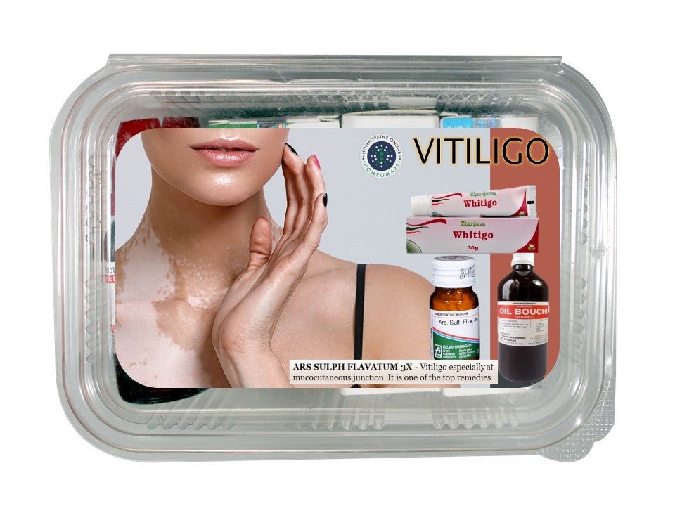 Doctor advise Homeopathy  Leucoderma Vitiligo Kit, Arsenic Sulf Flav, Babchi