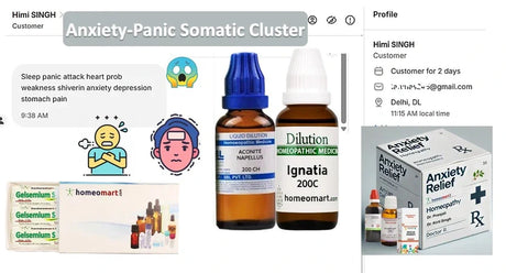  customer message listing symptoms: sleep panic attack, heart prob, weakness, shivering, anxiety, depression, and stomach pain, remedies for Anxiety with panic and sleep disorder 