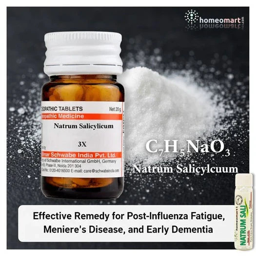 homeopathy Natrium Salicylicum Uses: Effective Remedy for Post-Influenza Fatigue, Meniere’s Disease, and Early Dementia