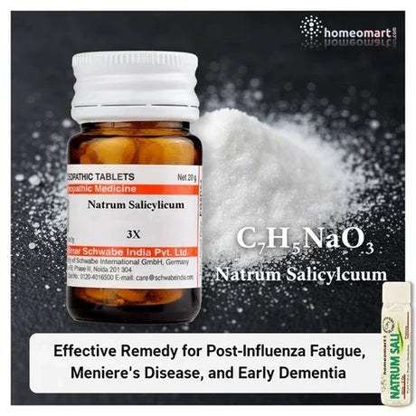 homeopathy Natrium Salicylicum Uses: Effective Remedy for Post-Influenza Fatigue, Meniere’s Disease, and Early Dementia