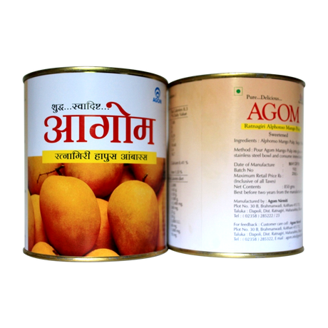 Agom Ratnagiri Alphonso (Hapoos) Mango Pulp