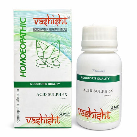 Acid Sulph 6X, homeopathic fatigue remedy, energy booster homeopathy, debility treatment, weakness tablets, menorrhagia support,