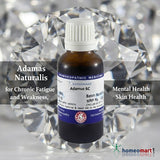 Bottle of Adamas Naturalis homeopathic medicine with decorative background