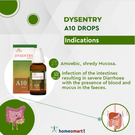 Allen A10 Drops, Dysentery, Shredy Mucosa, Presence Of Blood In Feces