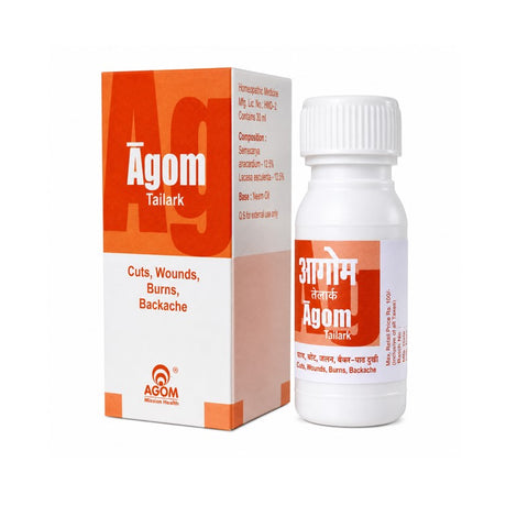 Agom Tailark Herbal Oil – Ayurvedic Antiseptic Oil for Cuts, Wounds, Burns, Sprains, Swelling & Piles Care