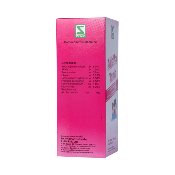 Schwabe Alfalfa Paediatric Tonic carton pack