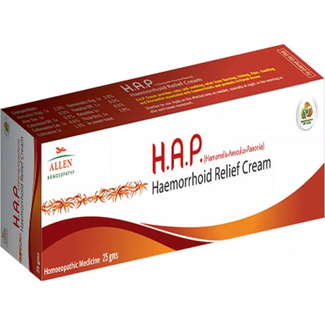 H.A.P Haemorrhoid Relief Cream packaging on a white background