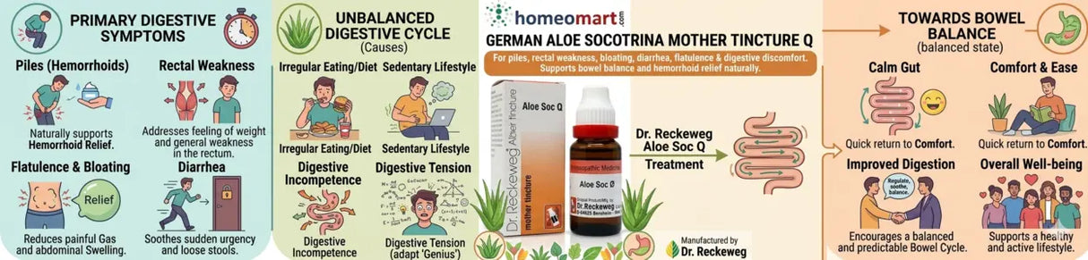 Aloe socotrina uses, remedy for hemorrhoids, diarrhea homeopathy medicine, rectal weakness remedy, bloating and gas relief, abdominal heaviness treatment, natural piles support, homeopathic digestive tonic, bowel urgency remedy,