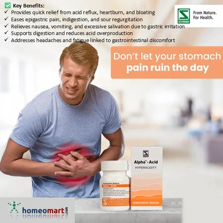 Find fast, natural relief with Schwabe Alpha-Acid – the trusted homeopathic remedy for indigestion, bloating, and heartburn. Gentle on your gut, powerful on symptoms!