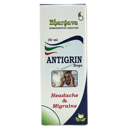 Bhargava Antigrin drops, nausea with migraine remedy, vertigo headache homeopathy, non drowsy migraine medicine, vascular headache homeopathy, neuralgic pain homeopathy, homeopathic drops for headache