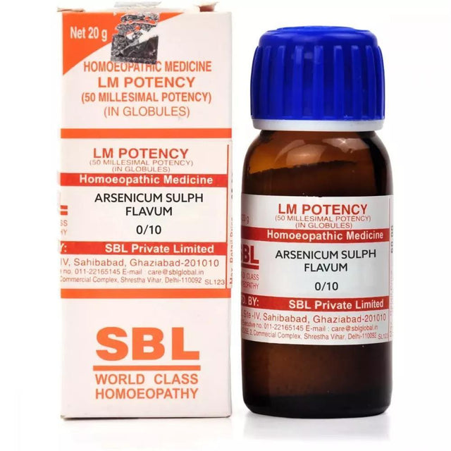 Arsenicum Sulphuratum Flavum Homeopathy LM Potency Dilution 